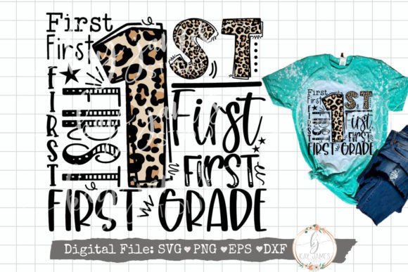 1st Grade Typography SVG Sublimation PNG