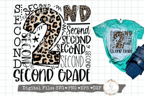 2nd Grade Typography SVG Sublimation PNG