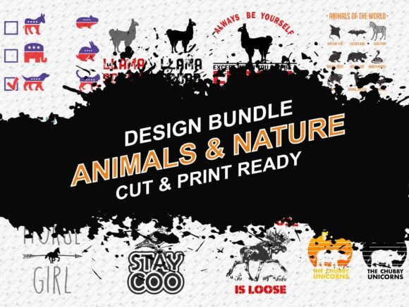 Animals Nature Bundle 30 T-shirt Designs