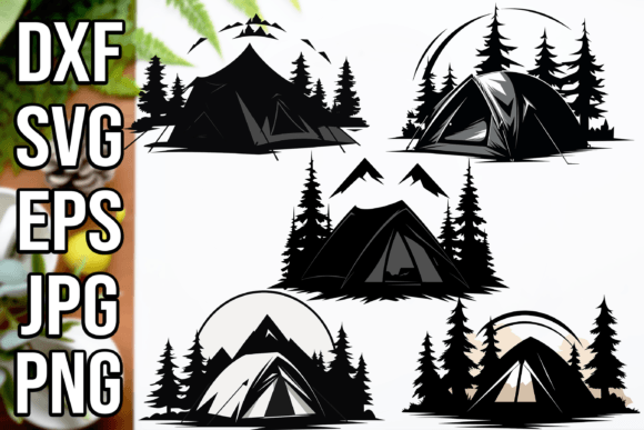 Camping T-Shirt Designs Nature and Tents