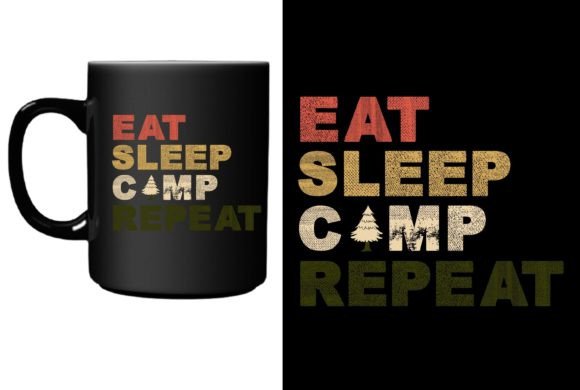Eat Sleep Camp Repeat Camping T-shirt Graphics