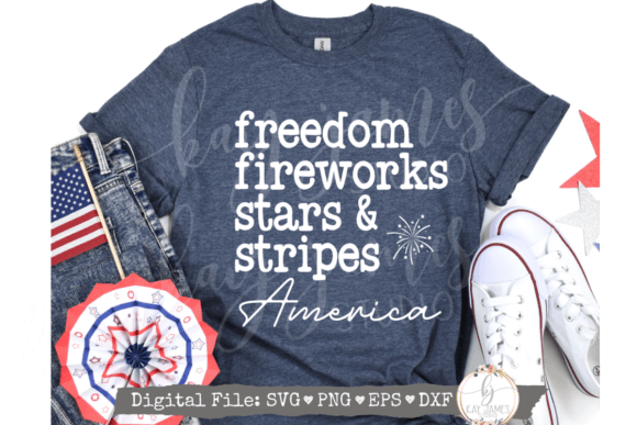 Freedom Fireworks Stars Stripes Design: Graphics for T-Shirt Designs