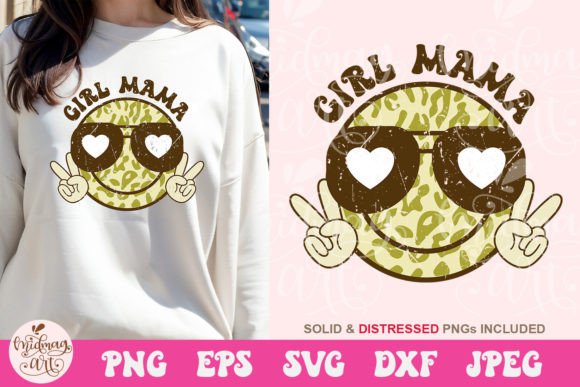 Groovy Girl Mama Smile Face SVG, Graphics
