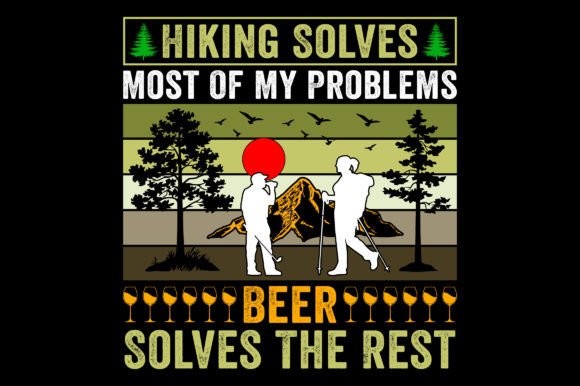 Hiking Solves Adventure T-Shirt Graphics