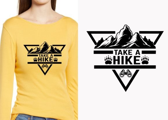 Hiking T-shirt Design: Graphics for Print Templates