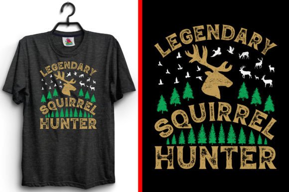 Legendary Squirrel Hunter Hunting Shirt Graphics