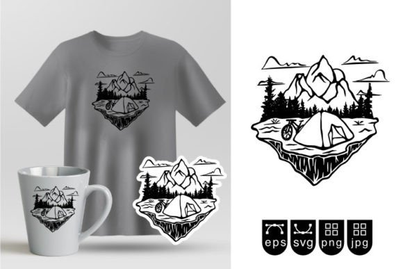 Mountain Bike Camp Nature View Graphics