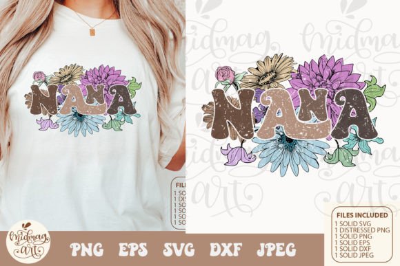 Nana Floral Svg Png Sublimation Graphics