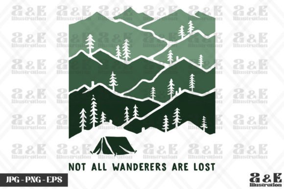 Nature Lover Camping in Mountains Graphics