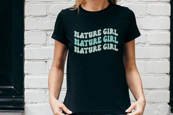 Retro Wavy T-shirt Nature Girl Graphics