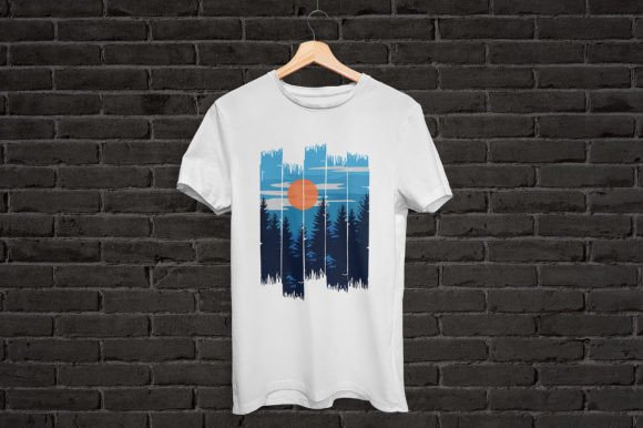 Sun Nature Tshirt Design: Graphics for Print Templates