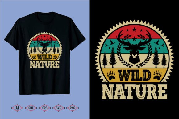 Wild Nature. Deer T-Shirt Graphics and Crafts